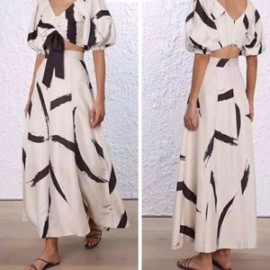 Super chic, long A-line 2 piece skirt and halter.